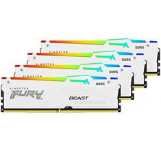 Модуль пам’яті Kingston Fury Beast White RGB 128GB (4x32) DDR5 5200 MHz (KF552C40BWAK4-128)