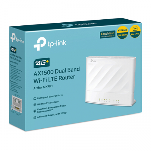 Маршрутизатор TP-LINK Archer MX700 4G+ LTE AX1500 Маршрутизатор TP-LINK Archer MX700 4G+ LTE AX1500