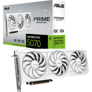 Відеокарта ASUS PRIME GeForce RTX 5070 12GB GDDR7 OC White Edition (PRIME-RTX5070-O12G-WHITE)