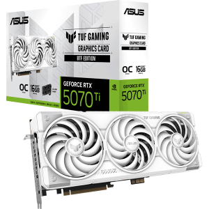 Відеокарта ASUS TUF Gaming GeForce RTX 5070 Ti 16GB GDDR7 BTF White OC Edition (TUF-RTX5070TI-O16G-BTF-WHITE-GAMING)