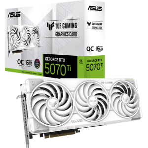 Відеокарта ASUS TUF Gaming GeForce RTX 5070 Ti 16GB GDDR7 White OC Edition (TUF-RTX5070TI-O16G-WHITE-GAMING)