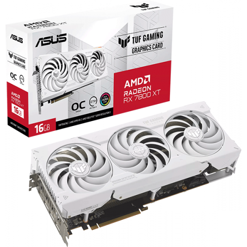 Відеокарта ASUS TUF Gaming Radeon RX 7800 XT White OC Edition 16GB GDDR6 (TUF-RX7800XT-O16G-WHITE-GAMING)