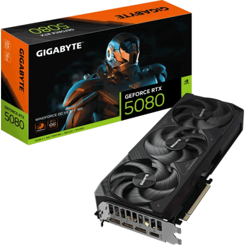 Відеокарта Gigabyte GeForce RTX 5080 WINDFORCE OC V2 SFF 16G (GV-N5080WF3OCV2-16GD) Відеокарта Gigabyte GeForce RTX 5080 WINDFORCE OC V2 SFF 16G (GV-N5080WF3OCV2-16GD)