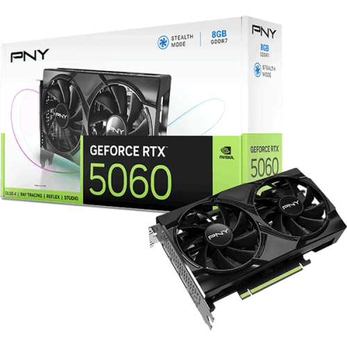 Відеокарта PNY GeForce RTX 5060 8GB Dual Fan GPU (VCG50608DFXPB1) Відеокарта PNY GeForce RTX 5060 8GB Dual Fan GPU (VCG50608DFXPB1)
