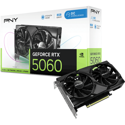 Відеокарта PNY GeForce RTX 5060 8GB Dual Fan OC GPU (VCG50608DFXPB1-O) Відеокарта PNY GeForce RTX 5060 8GB Dual Fan OC GPU (VCG50608DFXPB1-O)