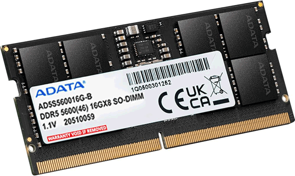 Модуль пам’яті ADATA SODIMM 16GB (1x16) DDR5 5600 MHz (AD5S560016G-S)
