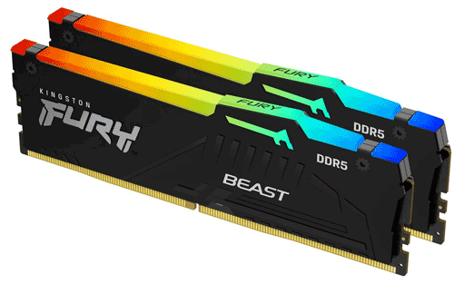 Модуль пам’яті Kingston Fury Beast RGB 64GB (2x32) DDR5 5200 MHz AMD EXPO (KF552C36BBEAK2-64)