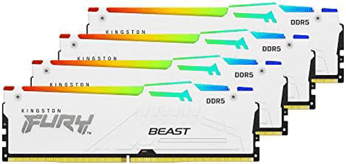 Модуль пам’яті Kingston Fury Beast White RGB 128GB (4x32) DDR5 5600 MHz (KF556C40BWAK4-128)