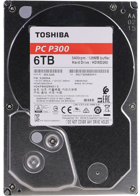 Жорсткий диск Toshiba P300 6TB (HDWD260EZSTA)