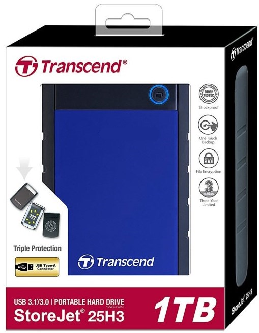 Жорсткий диск Transcend StoreJet 25H3 1TB (TS1TSJ25H3B)