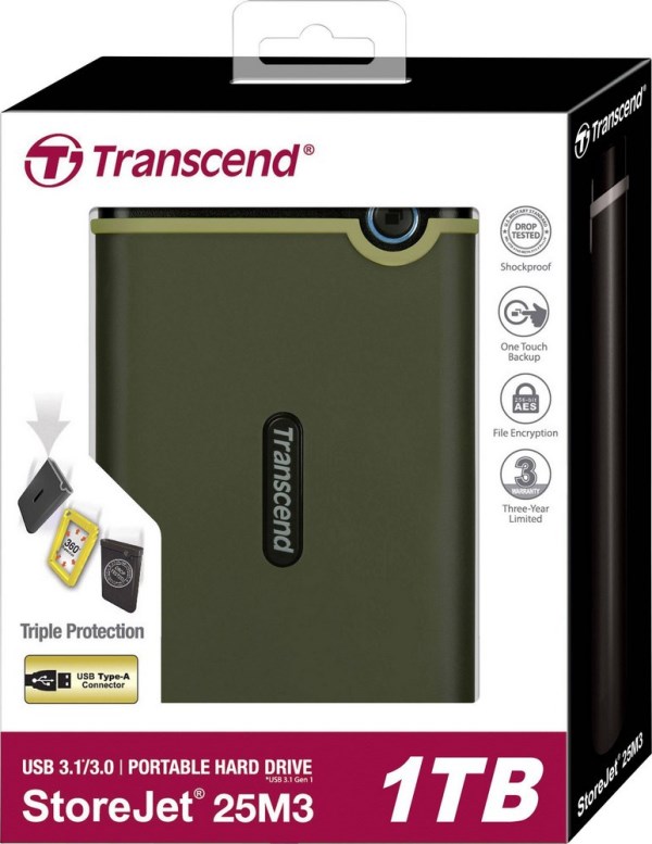 Жорсткий диск Transcend StoreJet 25M3 1TB (TS1TSJ25M3G)