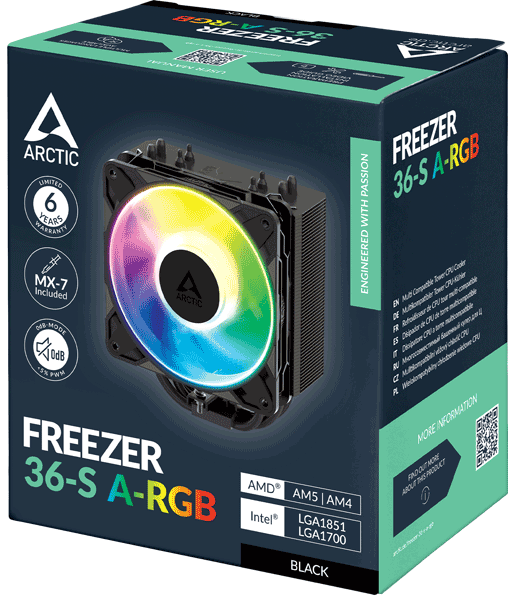 Кулер процесорний Arctic Freezer 36 S A-RGB Black (ACFRE00198A) Кулер процесорний Arctic Freezer 36 S A-RGB Black (ACFRE00198A)