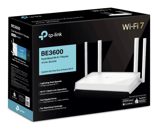 Маршрутизатор TP-LINK Archer BE220W BE3600 Маршрутизатор TP-LINK Archer BE220W BE3600
