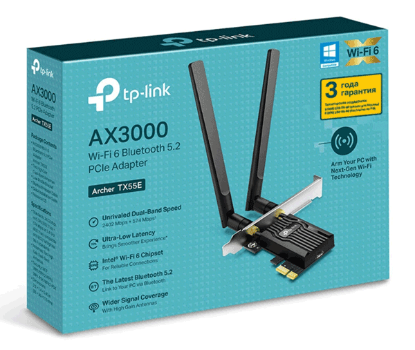 Мережевий адаптер TP-LINK Archer TX55E AX3000