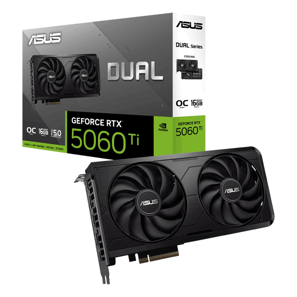 Відеокарта ASUS Dual GeForce RTX 5060 Ti EVO OC Edition 16GB GDDR7 (DUAL-RTX5060TI-O16G-EVO)