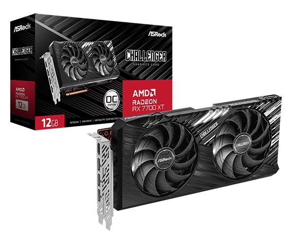 Відеокарта ASRock AMD Radeon RX 7700 XT Challenger 12GB OC (RX7700XT CL 12GO)