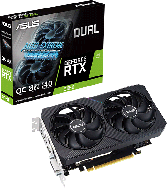 Відеокарта ASUS GeForce RTX 3050 (DUAL-RTX3050-O8G-V2)