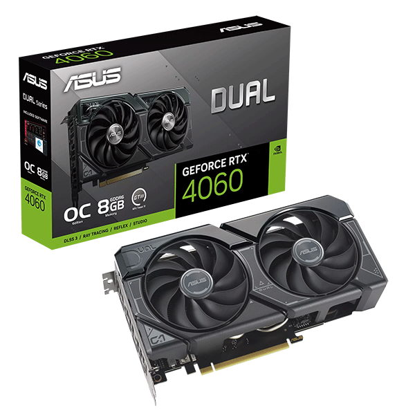 Відеокарта ASUS Dual GeForce RTX 4060 EVO OC Edition 8GB GDDR6 (DUAL-RTX4060-O8G-EVO)