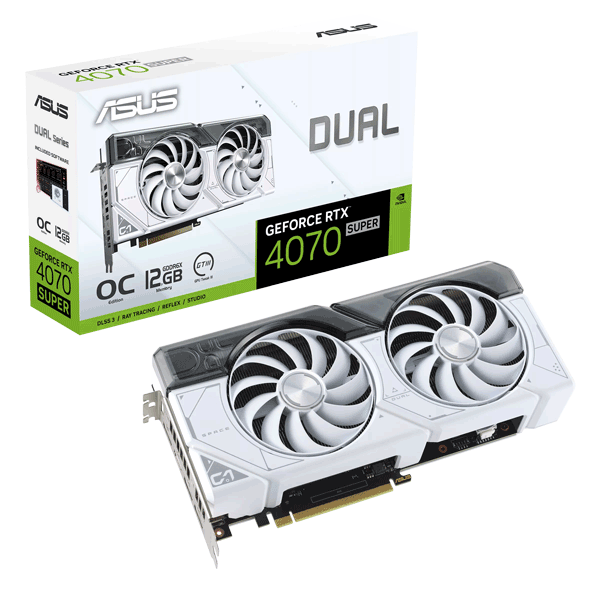 Відеокарта ASUS Dual GeForce RTX 4070 SUPER White OC Edition 12GB GDDR6X (DUAL-RTX4070S-O12G-WHITE)