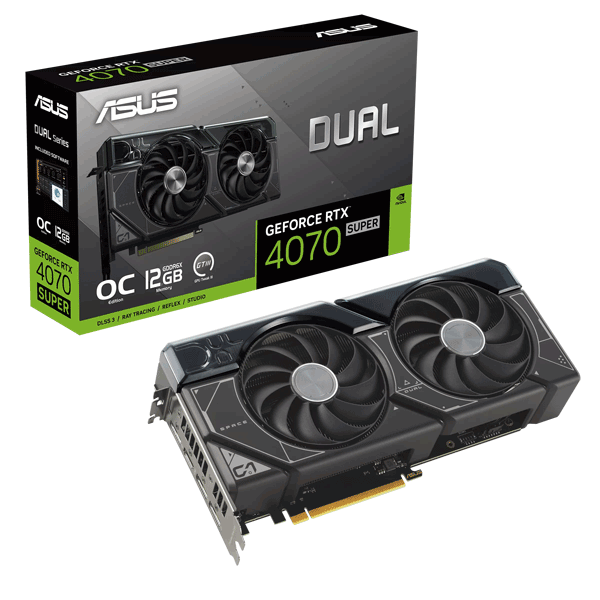 Відеокарта ASUS Dual GeForce RTX 4070 SUPER EVO OC Edition 12GB GDDR6X (DUAL-RTX4070S-O12G-EVO)