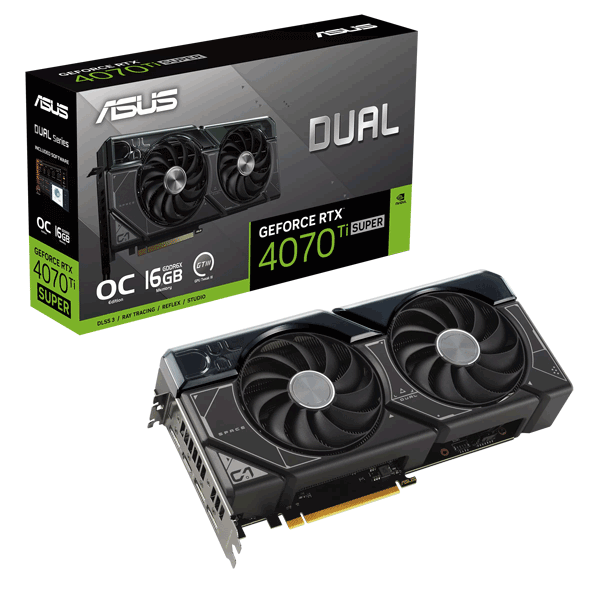 Відеокарта ASUS Dual GeForce RTX 4070 Ti SUPER OC Edition 16GB GDDR6X (DUAL-RTX4070TIS-O16G)