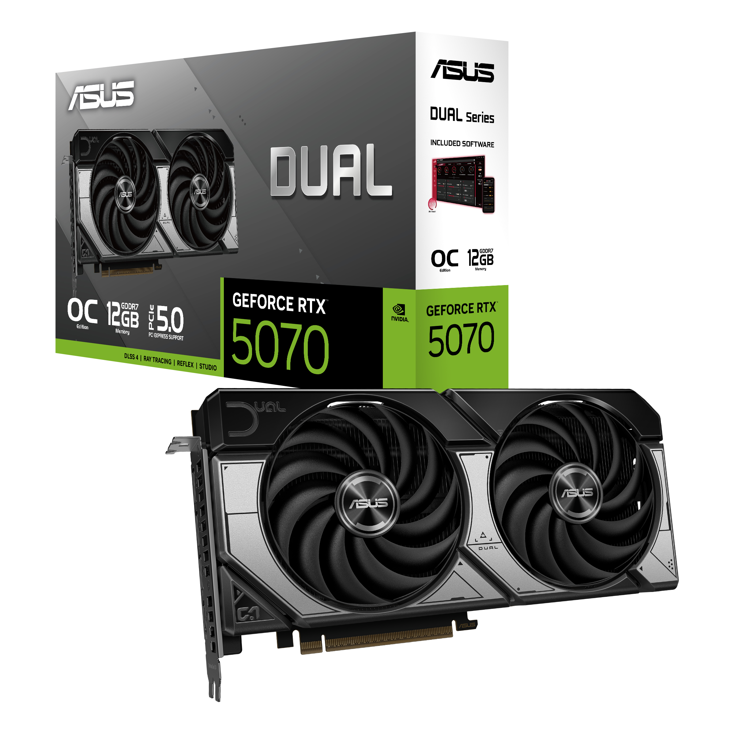 Відеокарта ASUS Dual GeForce RTX 5070 12GB GDDR7 OC Edition (DUAL-RTX5070-O12G)