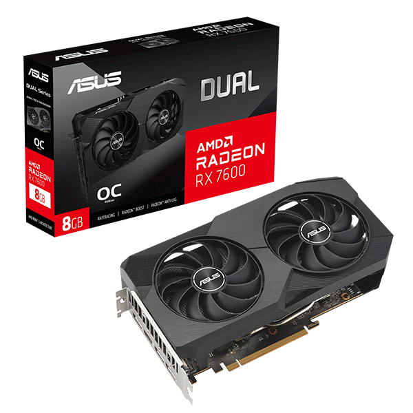 Відеокарта ASUS Dual Radeon RX 7600 V2 OC Edition 8GB GDDR6 (DUAL-RX7600-O8G-V2)