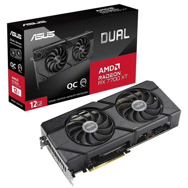 Відеокарта ASUS Dual Radeon RX 7700 XT OC Edition 12GB GDDR6 (DUAL-RX7700XT-O12G)