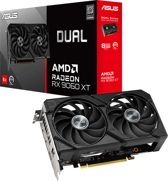 Відеокарта ASUS Dual Radeon RX9060XT 8G GDDR6 (DUAL-RX9060XT-8G)