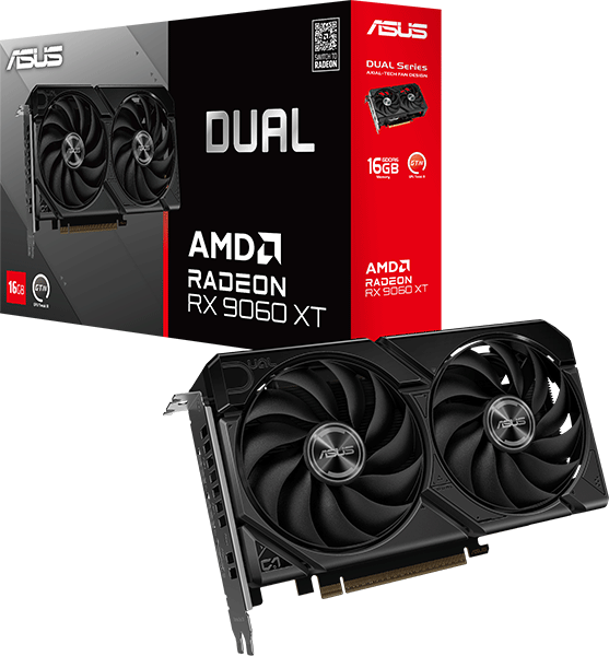 Відеокарта ASUS Dual Radeon RX9060XT 16G GDDR6 (DUAL-RX9060XT-16G)