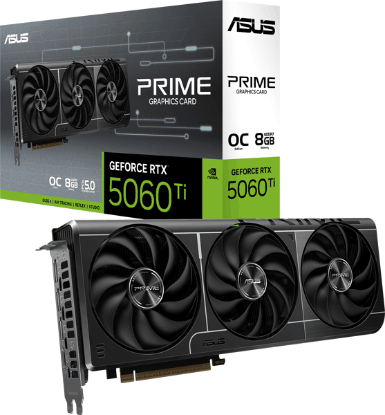 Відеокарта ASUS PRIME GeForce RTX 5060 Ti 8GB GDDR7 OC Edition (PRIME-RTX5060TI-O8G)
