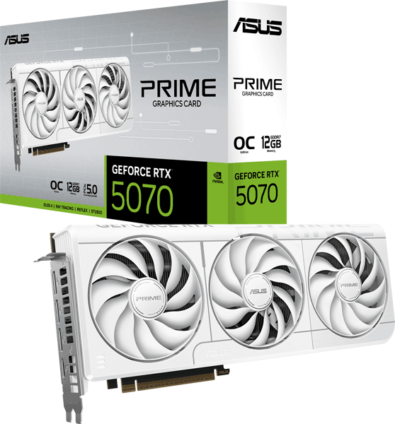 Відеокарта ASUS PRIME GeForce RTX 5070 12GB GDDR7 OC White Edition (PRIME-RTX5070-O12G-WHITE)
