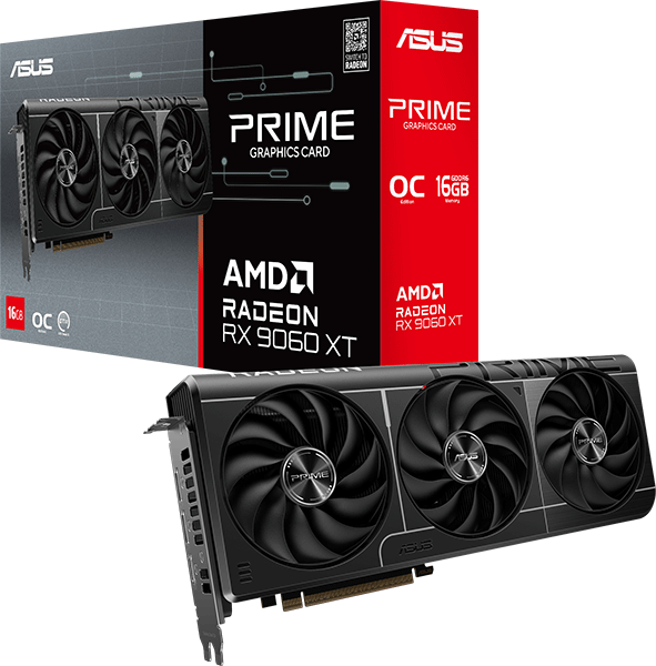 Відеокарта ASUS Prime Radeon RX 9060 XT OC Edition 16GB GDDR6 (PRIME-RX9060XT-O16G)