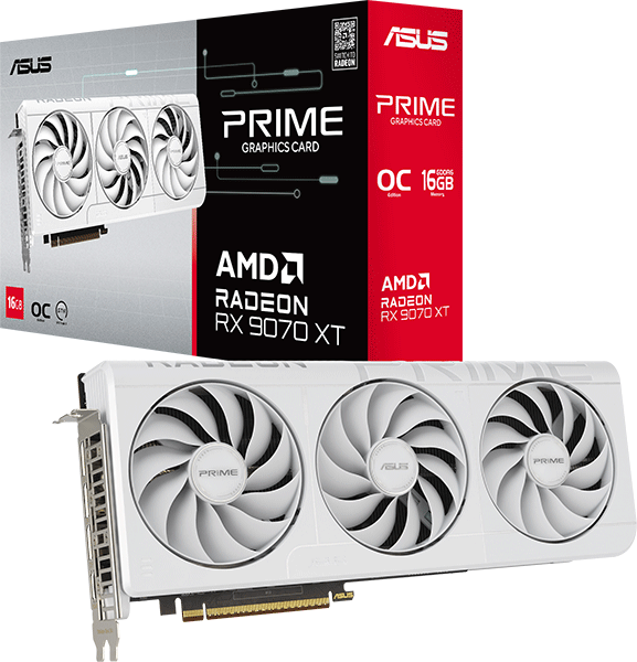 Відеокарта ASUS Prime Radeon RX 9070 XT White OC Edition 16GB GDDR6 (PRIME-RX9070XT-O16G-WHITE)