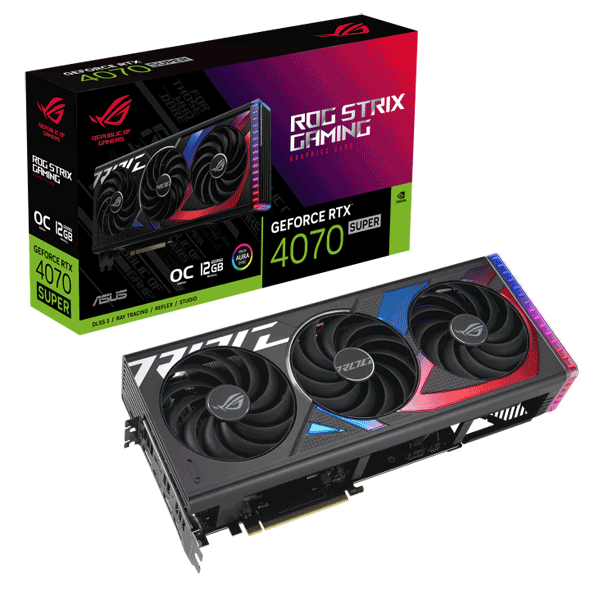 Відеокарта ASUS ROG Strix GeForce RTX 4070 SUPER 12GB GDDR6X OC Edition (ROG-STRIX-RTX4070S-O12G-GAMING)