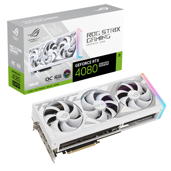 Відеокарта ASUS ROG Strix GeForce RTX 4080 SUPER 16GB GDDR6X White OC Edition (ROG-STRIX-RTX4080S-O16G-WHITE)