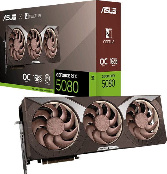 Відеокарта ASUS GeForce RTX 5080 16GB GDDR7 Noctua OC Edition (RTX5080-O16G-NOCTUA)