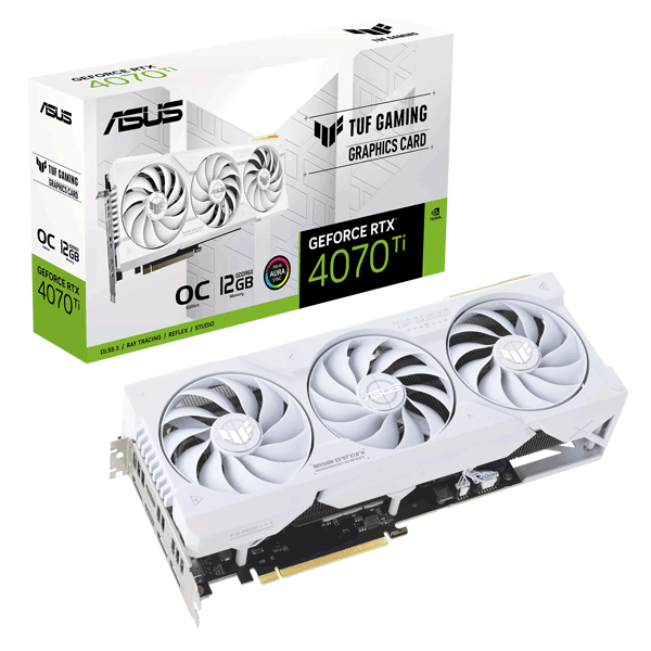 Відеокарта ASUS TUF Gaming GeForce RTX 4070 Ti White OC Edition 12GB GDDR6X (TUF-RTX4070TI-O12G-WHITE-GAMING)