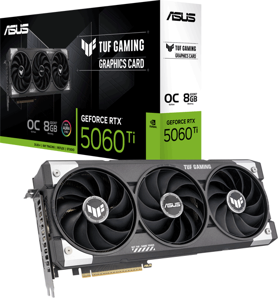 Відеокарта ASUS TUF Gaming GeForce RTX 5060 Ti 8GB GDDR7 OC Edition (TUF-RTX5060TI-O8G-GAMING)