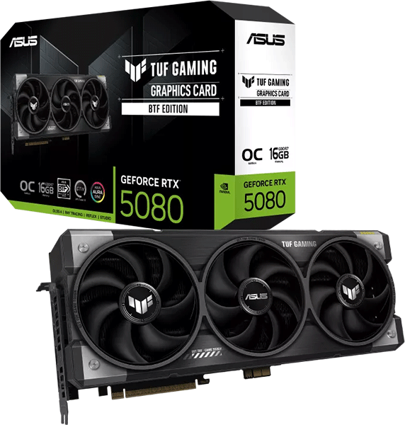 Відеокарта ASUS TUF Gaming GeForce RTX 5080 16GB GDDR7 BTF OC Edition (TUF-RTX5080-O16G-BTF-GAMING)