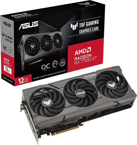 Відеокарта ASUS TUF Gaming Radeon RX 7700 XT OC Edition 12GB GDDR6 (TUF-RX7700XT-O12G-GAMING)