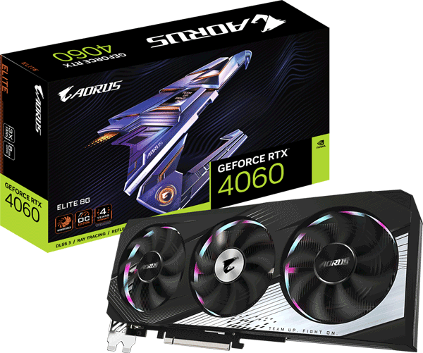 Відеокарта Gigabyte AORUS GeForce RTX 4060 ELITE 8G (GV-N4060AORUS E-8GD)