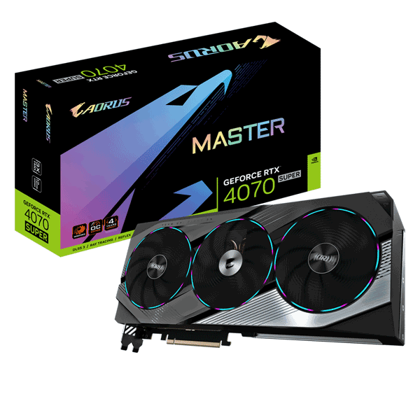 Відеокарта Gigabyte AORUS GeForce RTX 4070 SUPER MASTER 12G (GV-N407SAORUS M-12GD)