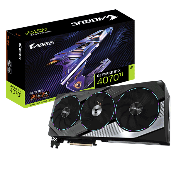 Відеокарта Gigabyte AORUS GeForce RTX 4070 Ti ELITE 12G (GV-N407TAORUS E-12GD)