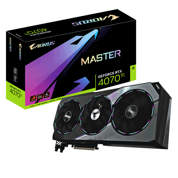 Відеокарта Gigabyte AORUS GeForce RTX 4070 Ti MASTER 12G (GV-N407TAORUS M-12GD)