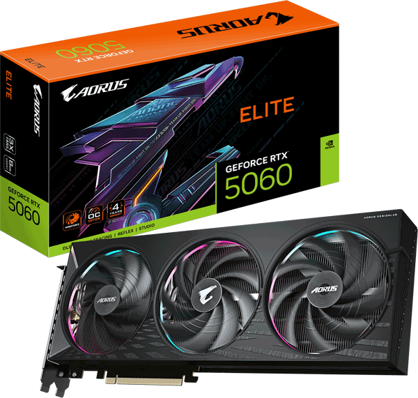 Відеокарта Gigabyte AORUS GeForce RTX 5060 ELITE 8G (GV-N5060AORUS E-8GD)