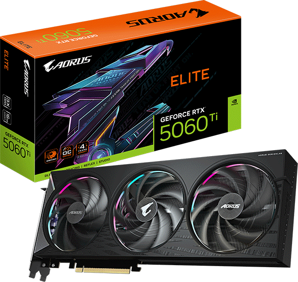 Відеокарта Gigabyte AORUS GeForce RTX 5060 Ti ELITE 16G (GV-N506TAORUS E-16GD)