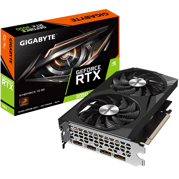 Відеокарта Gigabyte GeForce RTX 3050 WINDFORCE V2 8G (GV-N3050WF2V2-8GD) Відеокарта Gigabyte GeForce RTX 3050 WINDFORCE V2 8G (GV-N3050WF2V2-8GD)