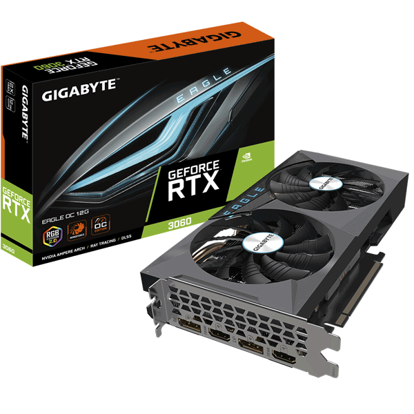 Відеокарта Gigabyte GeForce RTX 3060 EAGLE OC 12G rev.2.0 LHR (GV-N3060EAGLE OC-12GD)