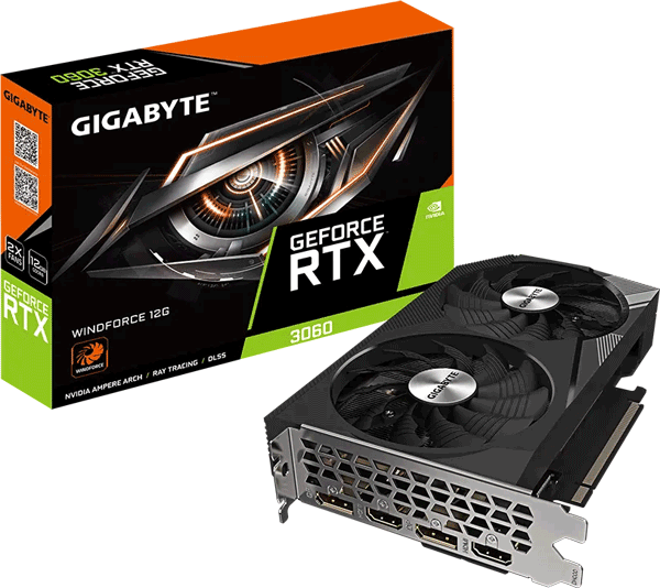 Відеокарта Gigabyte GeForce RTX 3060 WINDFORCE 12G rev.2.0 LHR (GV-N3060WF2-12GD)